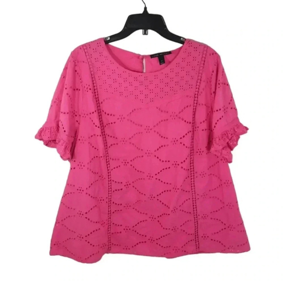 {Lane Bryant} Classic Short-Sleeve Eyelet Mix Tee - Picture 4 of 12